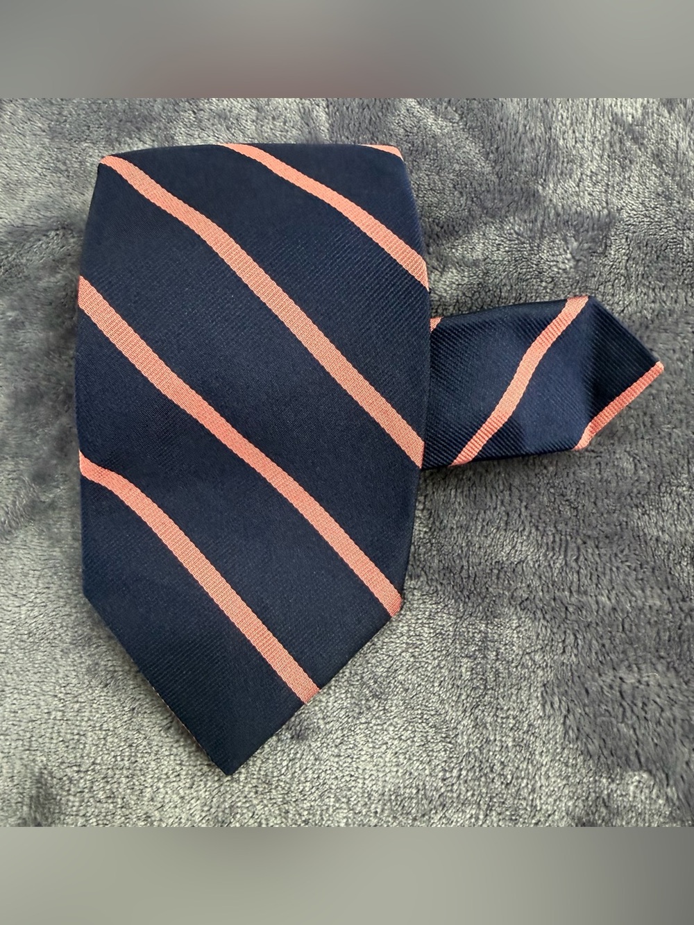 Brooks Brothers Tie Navy with Pink Stripes Tie 100% Silk Men's Necktie 42”